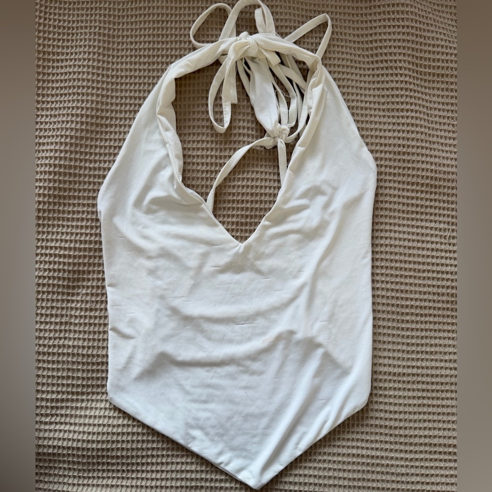 White Halter Top